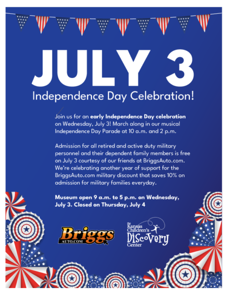 July 3 Early Independence Day Celebration! @ Kansas Children's Discovery Center